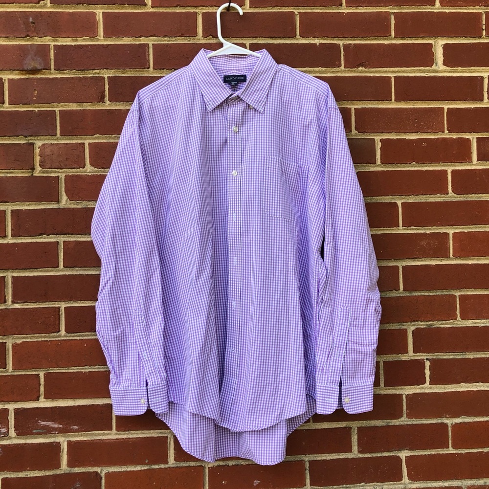 Lands End Purple Button Down